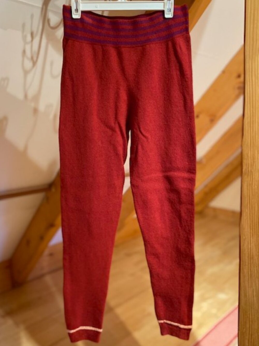 Sweatty Betty Red pink Purple Seamless Base Layer Leggings Size 10 Excellent